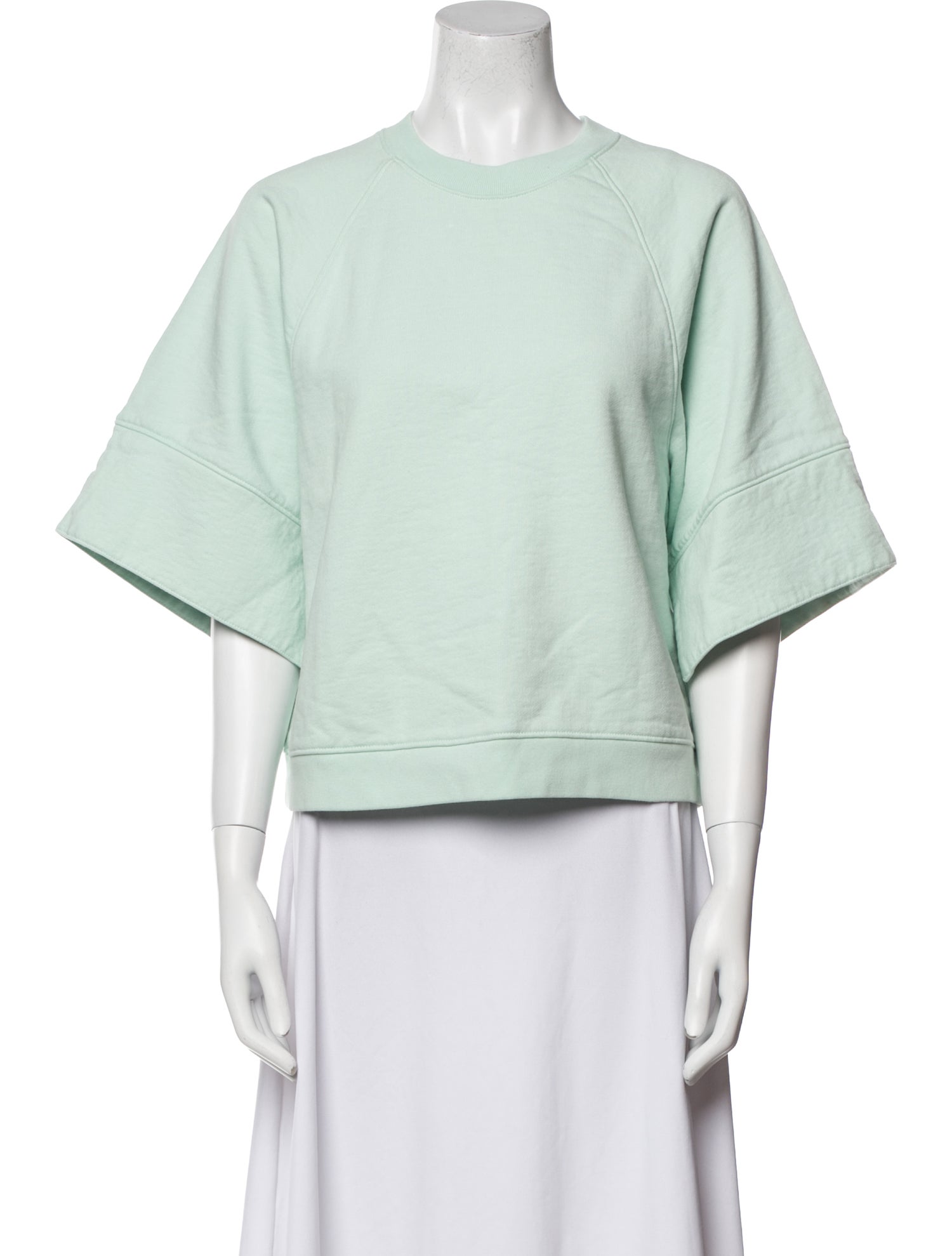 Tibi Crew Neck Short Sleeve Sweatshirt